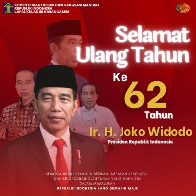 Selamat Ulang Tahun ke-62 Tahun Ir. H. Joko Widodo Presiden Republik Indonesia